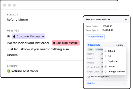 A screen shot of the woocommerce checkout page for order management.