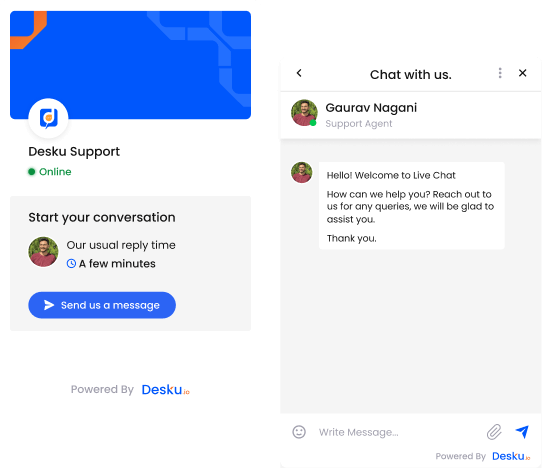 Talk To Customers On Slack Live Chat - Desku Developers Store A screenshot of a slack chat app with a message on the screen.