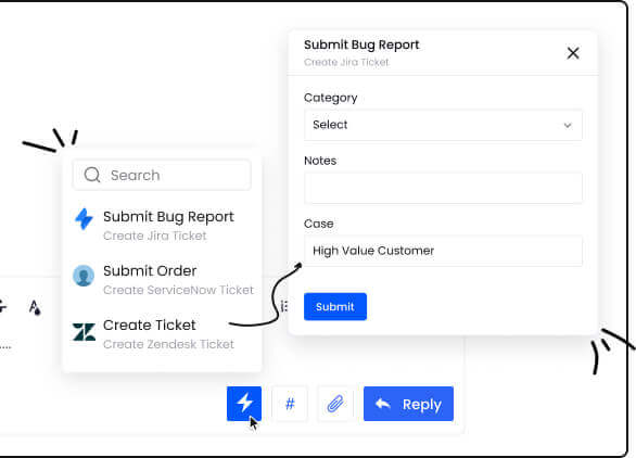 A screenshot of the customer support submit bug report page.
