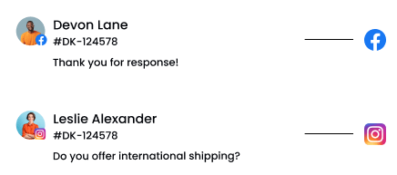 Customer Support Solutions Products - Desku Two instagram messages regarding international shipping options.