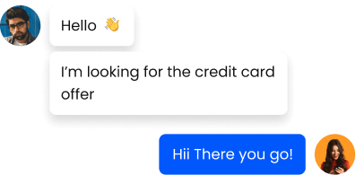 Customer Support Solutions Products - Desku Unified customer support solutions for two text messages seeking a credit card offer.
