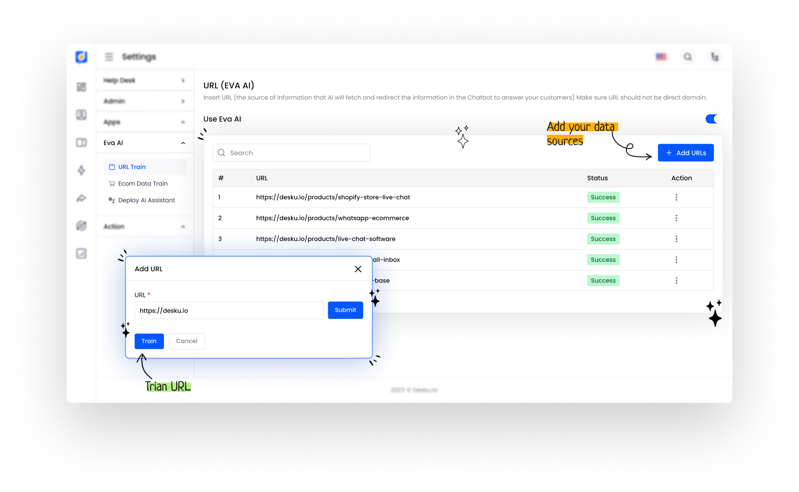 A screen shot of a screen with an ai assistant button for support.