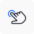 Ai Automation Solutions For Customer Engagement - Desku An icon of a hand pointing at a button, designed with ai automation.