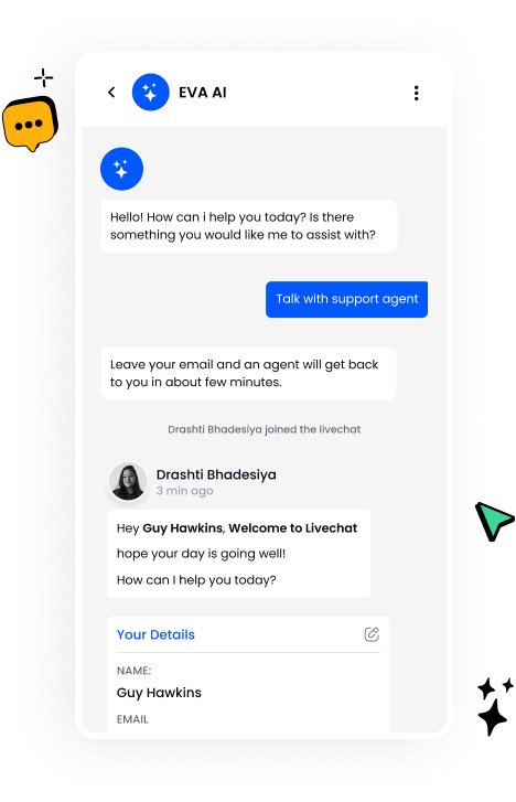 Ai Automation Solutions For Customer Engagement - Desku A mobile app utilizing ai technology to display a conversation between two individuals.