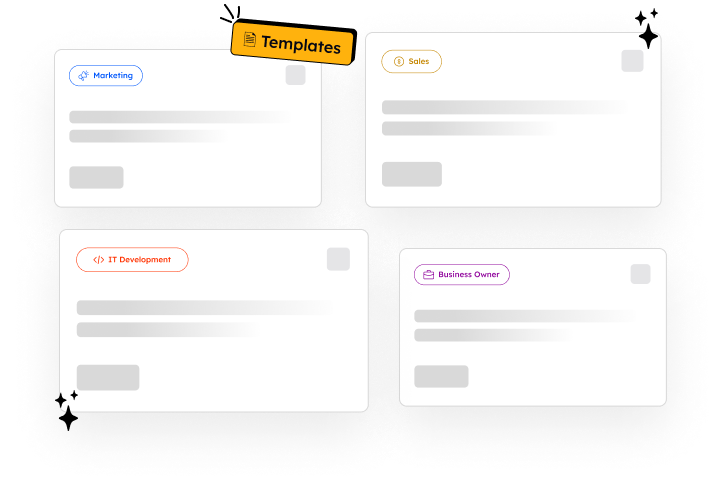 Ai Automation Solutions For Customer Engagement - Desku Four different email templates with different colors, created using ai automation.