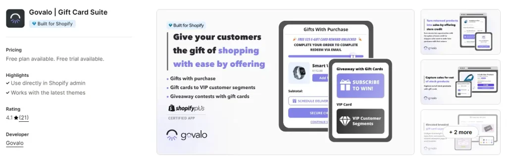 36 Top Shopify Apps For 2025: Boost Your Store'S Performance - Desku Govalo gift card suite