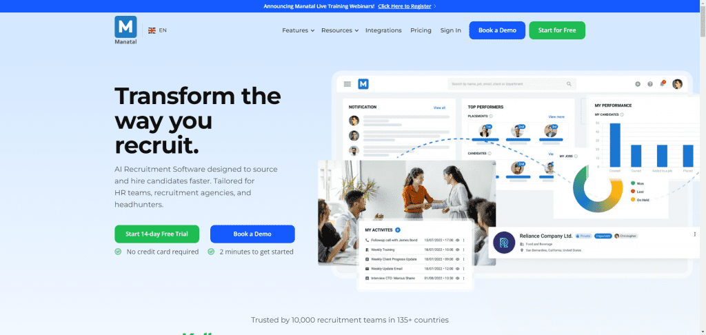 The website screen shot showcases how our ats can transform your recruitment process.