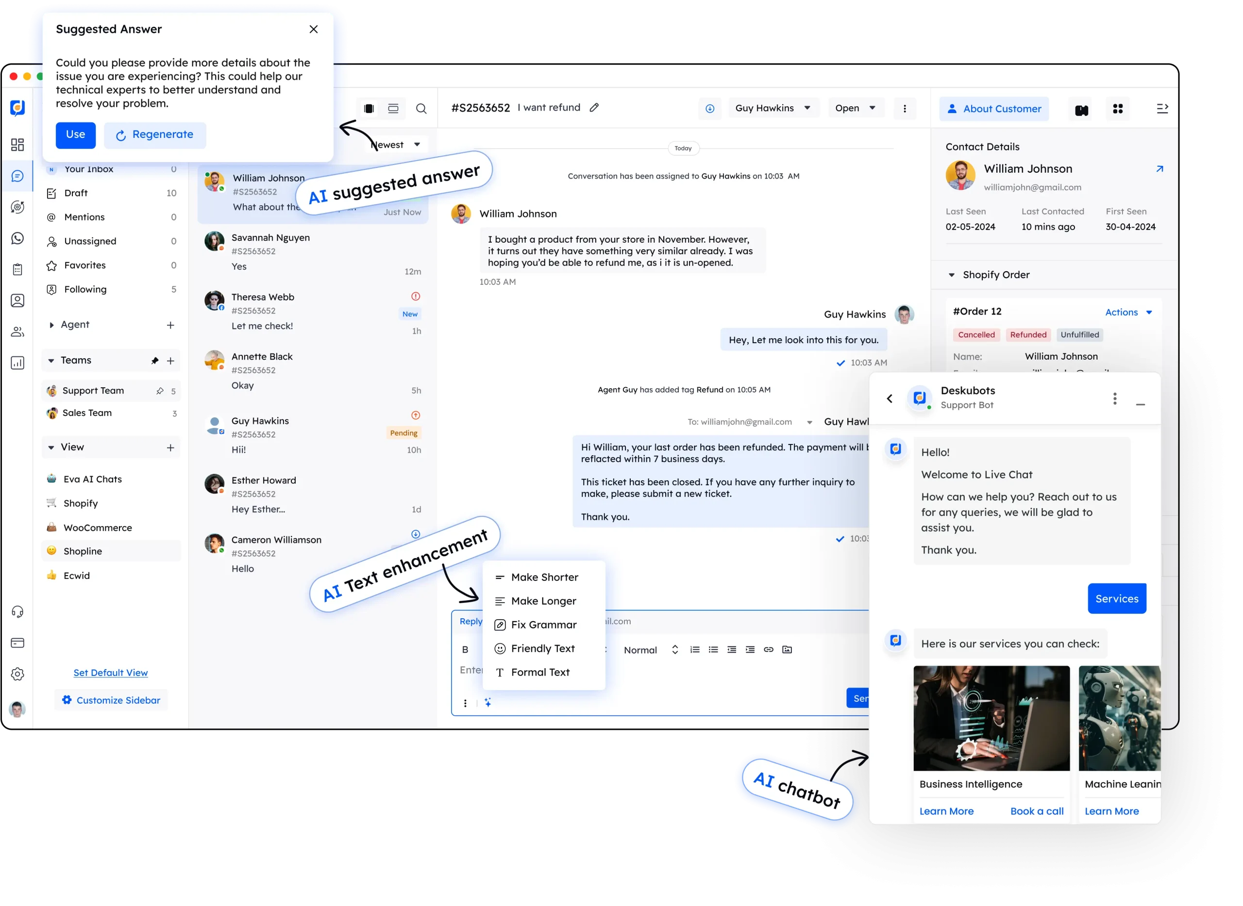 Live Chat Software For Customer Support - Desku Best livechat software - intercom alternative - gorgias alternative
