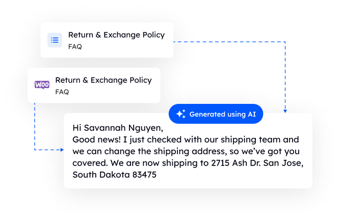 Woocommerce - Desku Agent replies woo